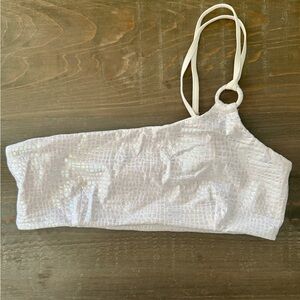 Pilyq White Textured Bikini Top